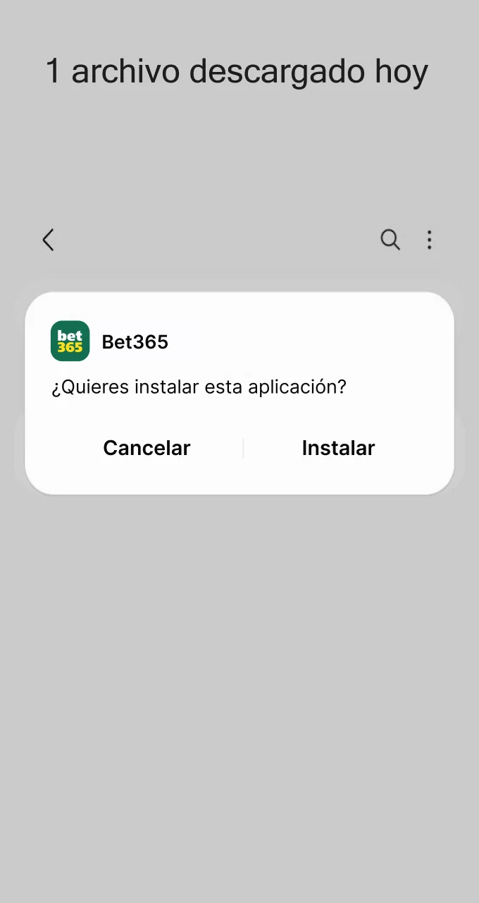 Comience a instalar la aplicación oficial de Bet365.
