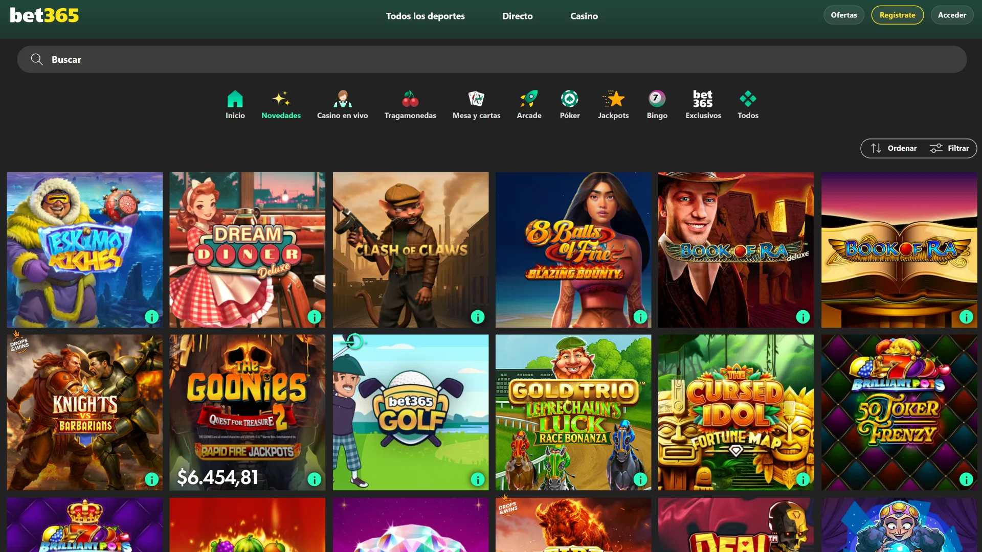 En la sección de casino de Bet365 seguro encontrarás todos tus juegos favoritos.