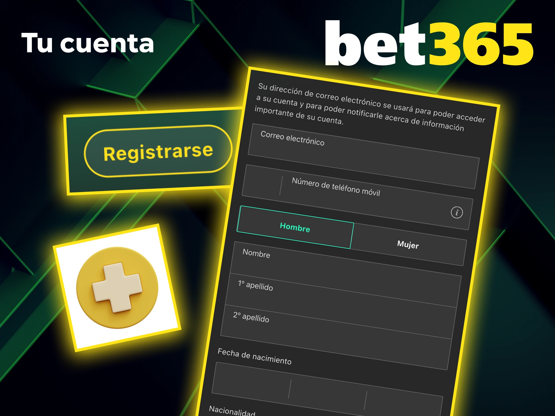 Crea y gestiona tu cuenta de usuario de forma sencilla con la app oficial de Bet365.