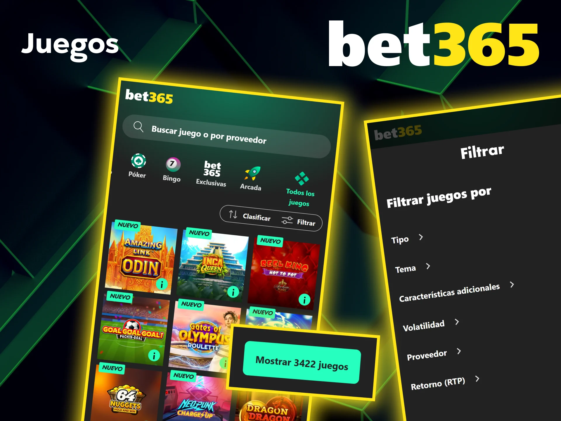 Disfruta de los mejores juegos de casino y slots en la palma de tu mano con Bet365.