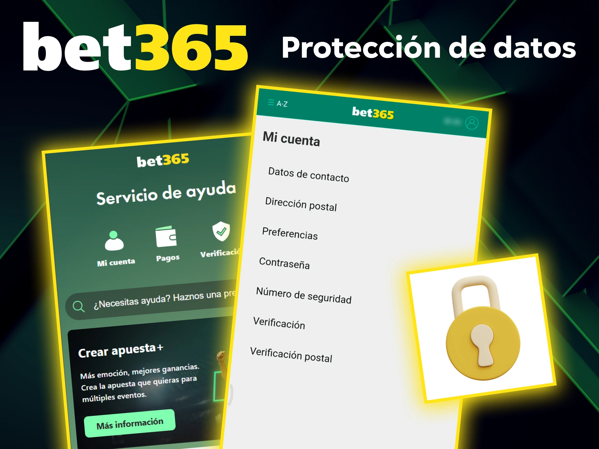 Juega con tranquilidad sabiendo que tus datos están protegidos por la seguridad de Bet365.