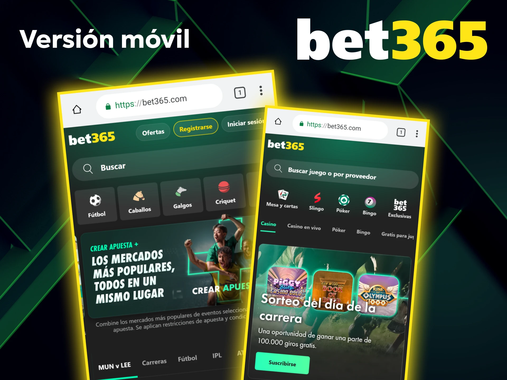 Explora la versión móvil optimizada de Bet365 para una navegación rápida.