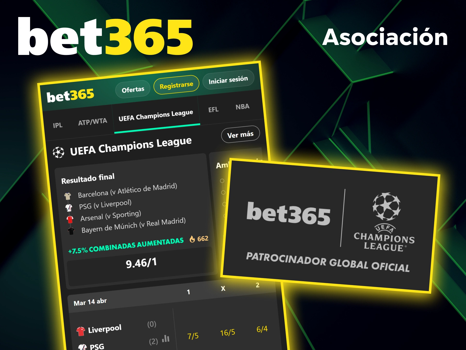 Conoce las asociaciones y patrocinios oficiales que respaldan a Bet365.