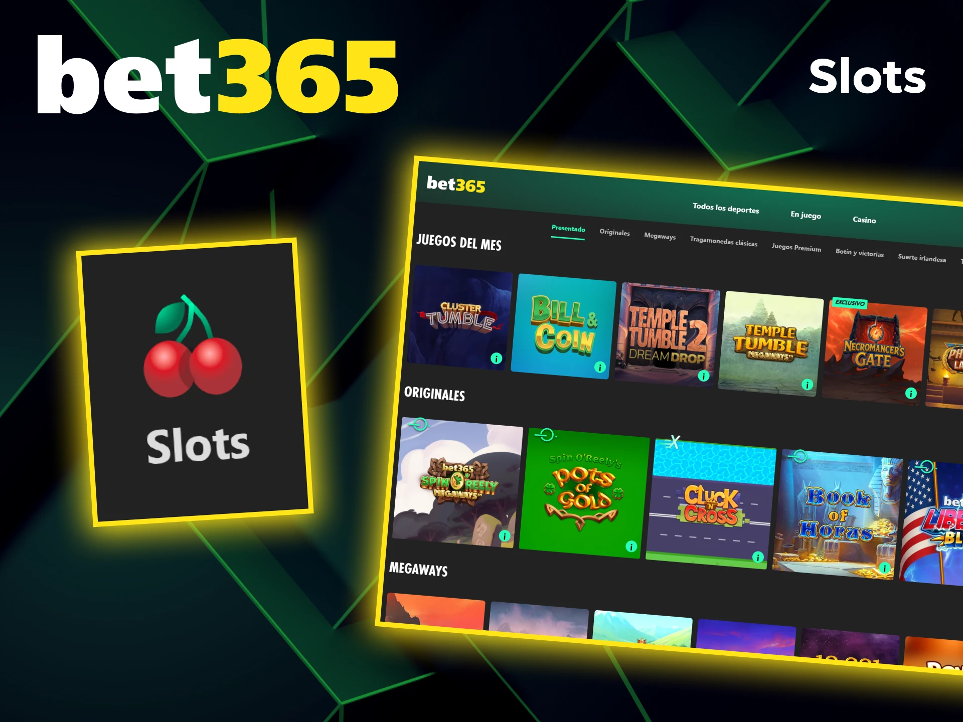 Gira los rodillos de las tragamonedas más populares en Bet365.
