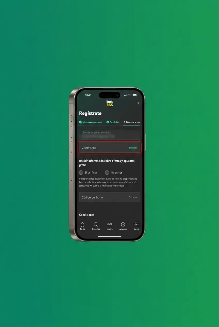 Pasos para registrarse en la app de Bet365 desde móvil Android o iOS en Chile